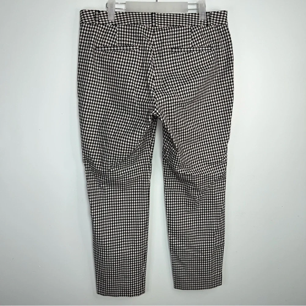 Banana Republic Sloan Houndstooth Ankle Pants Size 10 Workwear Chic Black White